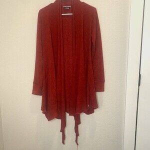 Kavu Red Knit Waterfall Hem Open Front Cardigan - One Size - EUC